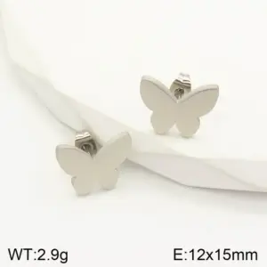 Steel Glossy Butterfly / 12 * 15mm / 1 Pair/Package