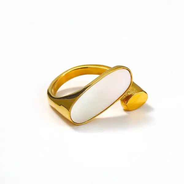 Wholesale Ion Plating (IP) 18K Gold Plated Geometric Rectangle 304 Stainless Steel Lady Novelty Streetwear Waterproof Non Tarnish Open Rings