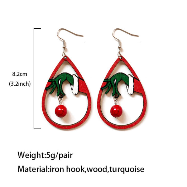 Wholesale Christmas Grinch earrings classic stitching Christmas gift earrings