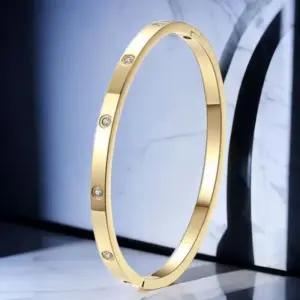 Golden 4mm Ten Diamond Bracelet