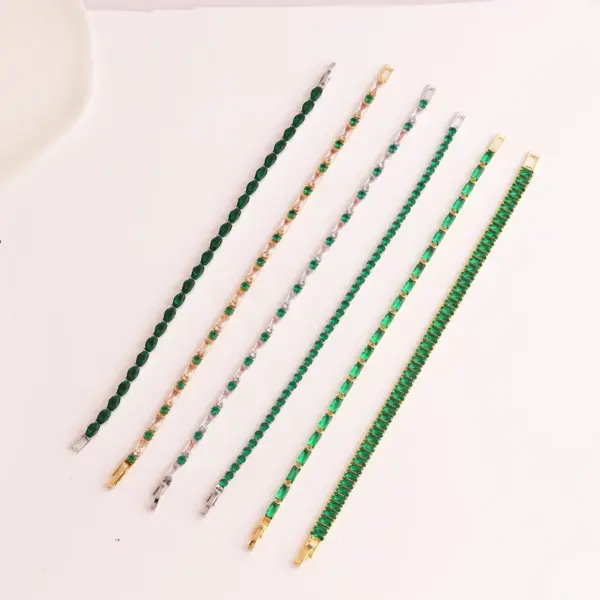 Wholesale Fashion Solid Color Copper Plating Inlay Zircon Bracelets 1 Piece