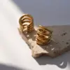 Wholesale Ion Plating (IP) Real Gold Plated 18K Gold Lines 304 Stainless Steel Casual Simple Style Waterproof Non Tarnish Ear Cuffs