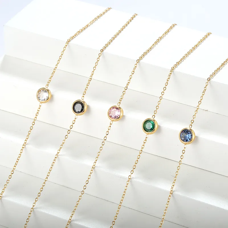 Wholesale Vacuum Plating Real Gold Plated Round 304 Stainless Steel Elegant Simple Style Waterproof Non Tarnish 304 Stainless Steel Bracelets