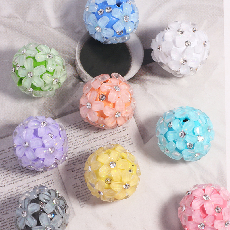 Wholesale DIY Flower Ball lymer Clay Straight Hole Beads