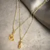oly-120ac5b943322aeccaf55e7a16bbe2d0 Wholesale PVD Coated Real Gold Plated 18K Gold Heart 304 Stainless Steel Titanium Steel Waterproof Non Tarnish 304 Stainless Steel Titanium Steel Necklace