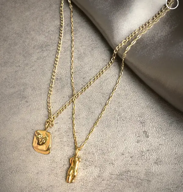 oly-120ac5b943322aeccaf55e7a16bbe2d0 Wholesale PVD Coated Real Gold Plated 18K Gold Heart 304 Stainless Steel Titanium Steel Waterproof Non Tarnish 304 Stainless Steel Titanium Steel Necklace