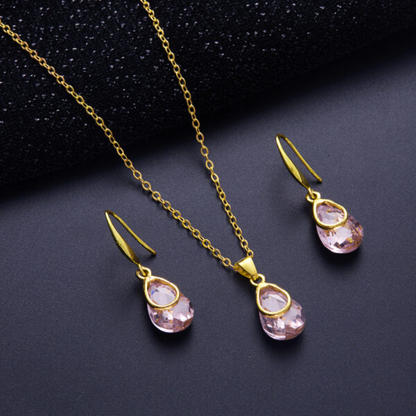 Wholesale Cross-border Explosive Jewelry Women's High-end Pendant Necklace Women's Light Luxury Simple Earrings Design Niche Jewelry suit