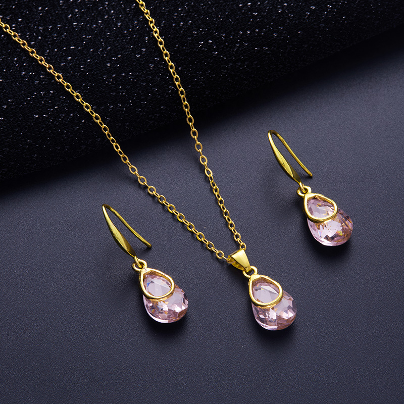 Wholesale Cross-border Explosive Jewelry Women's High-end Pendant Necklace Women's Light Luxury Simple Earrings Design Niche Jewelry suit
