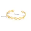 Wholesale PVD Coated Real Gold Plated Geometric 304 Stainless Steel Simple Style Classic Style Waterproof Non Tarnish 304 Stainless Steel Bangle