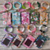 Wholesale Bracelet Keychain Card Bag Pu Flower Wallet Keychains