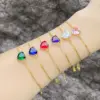 Wholesale Fashion Heart Shape Copper Bracelets Gold Plated Zircon Copper Bracelets