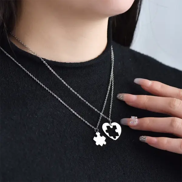 Wholesale Fashion Heart Shape Stainless Steel Polishing Pendant Necklace