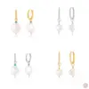 Wholesale 1 Pair 925 Sterling Silver Artificial Pearls Rhinestones Geometric Drop Earrings