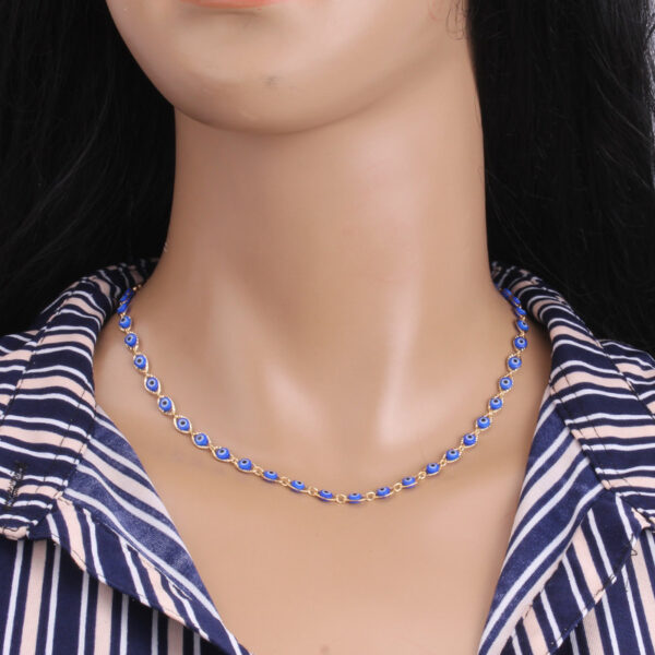 Wholesale European and American Cross-border Jewelry Devil's Eye Necklace Women's Fashion Light Luxury Niche Personality High-end Necklace Chain