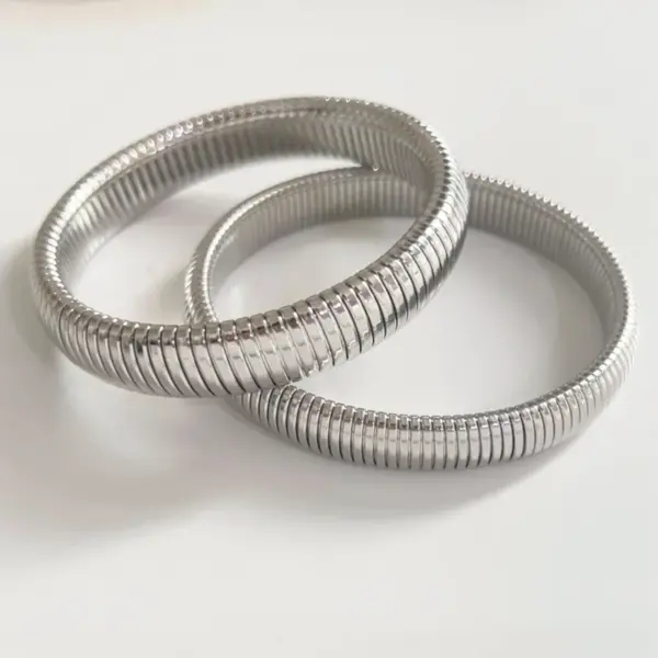 Wholesale Hip-hop Solid Color Stainless Steel Plating Bangle