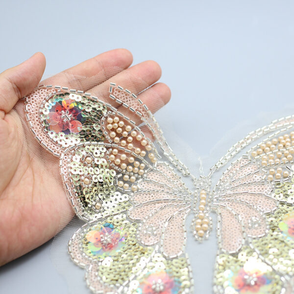 oly-12328952a14d27dac2752f66ca911a5c Wholesale Style Beaded Sequins Embroidery Butterfly Cloth Sticker Sewing Patch Embroidery Beads Clothing Bag Decoration Aessories Material