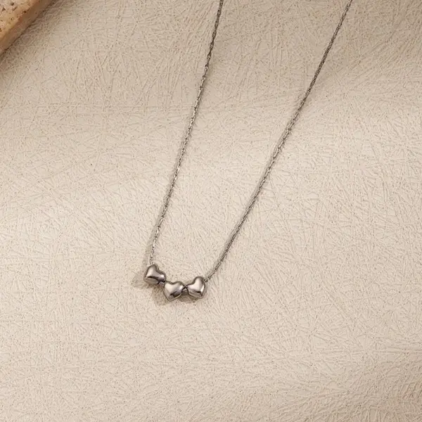 Wholesale Jewelry IG Style Casual Modern Style Heart Shape 304 Stainless Steel Shell 18K Gold Plated Polishing Inlay Cable Chain Pendant Necklace