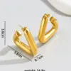 Wholesale 304 Stainless Steel Solid Color PVD Coated 18K Gold Plated 18K Gold Simple Style Classic Style Waterproof Non Tarnish Plating Gold Ear Studs