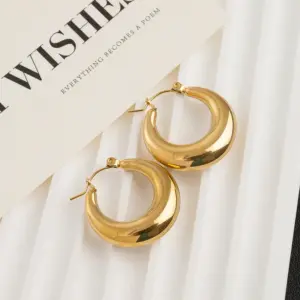 Retro Circle Earrings / Gold