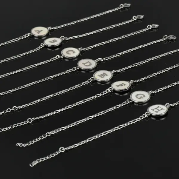 Simple Style Letter 304 Stainless Steel 18K Gold Plated Shell Stainless Steel Bracelets In Bulk