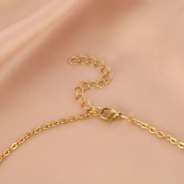 Wholesale Simple Style Leaf Stainless Steel Titanium Steel Plating Necklace 1 Piece