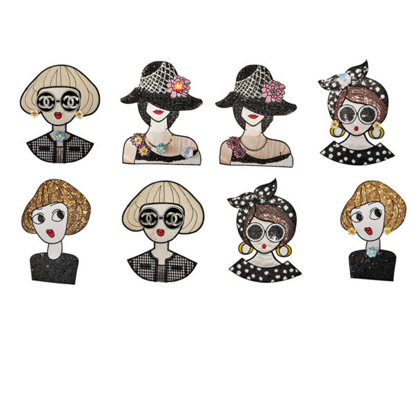 oly-1271f19fb20405c22ab6007cf894c278 Wholesale Cross-border DIY hand-embroidered beauty head cloth paste clothing accessories backpack decoration patch factory direct supply