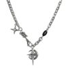 Wholesale Titanium Steel Necklace Black Gem Mang Star European and American Hip Hop Street Necklace Boys Niche Design Advanced Clavicle Chain