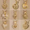 Wholesale 201 Stainless Steel Brass 18K Gold Plated Simple Style Classic Style Plating Inlay Star Heart Shape Bow Knot Zircon Pendant Necklace