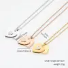 Wholesale Jewelry IG Style Retro Heart Shape Titanium Steel Carving Cable Chain Pendant Necklace