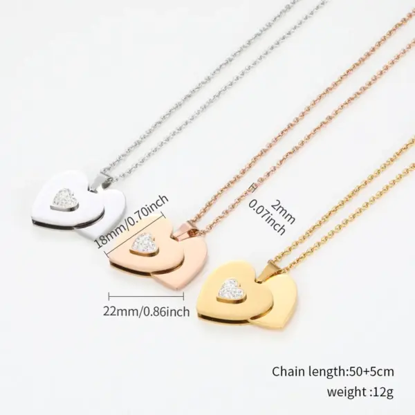 Wholesale Jewelry IG Style Retro Heart Shape Titanium Steel Carving Cable Chain Pendant Necklace