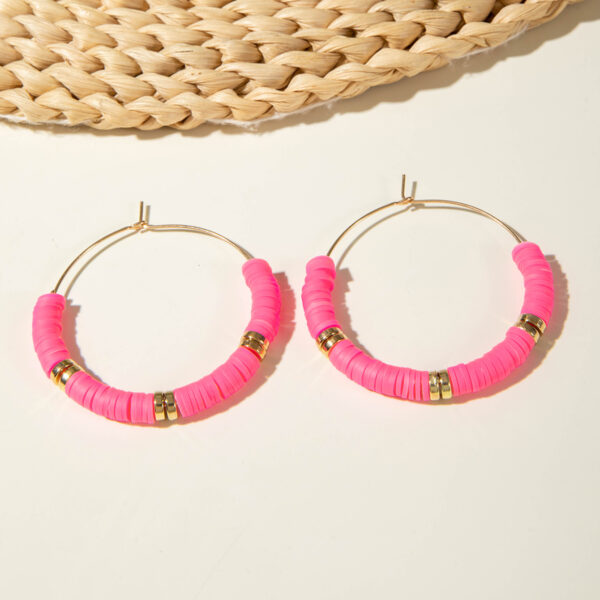 Wholesale European and American Cross-Border Fashion Stylish Dopamine Soft Pottery Earrings Fresh and Sweet Colorfulful Earrings for Women