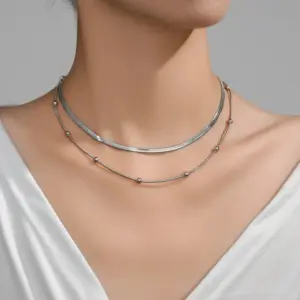 Blade Chain Ball Bead Chain (Steel Color)