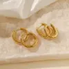 Wholesale 1 Pair Simple Style Circle Plating 304 Stainless Steel Stainless Steel Earrings
