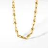 Wholesale Jewelry Simple Style U Shape Stainless Steel Titanium Steel PVD Coated Plating Necklace