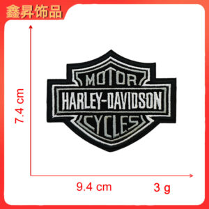 Heated hot melt glue*grey white*small letter shield*harley-davidson*height 7.4*9.4cm