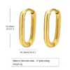 Wholesale PVD Coated Real Gold Plated Geometric 201 Stainless Steel Casual Basic Modern Style Waterproof Non Tarnish Earrings