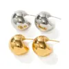 Wholesale 1 Pair INS Style Streetwear C Shape Plating 304 Stainless Steel Ear Studs