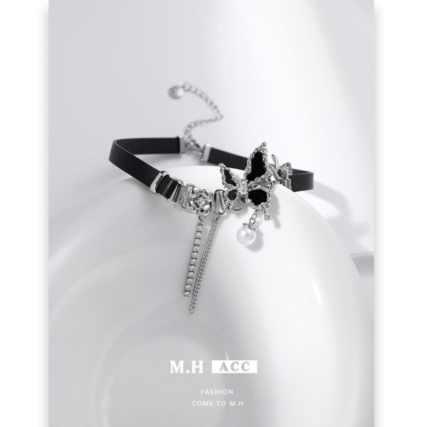 oly-12ad5117521d14d6899f21049955e785 Wholesale Black Butterfly Collar Women's Wholesale All-match Niche High-end Light Luxury Necklace Hip-hop Spice Girl Personality Pearl Necklace