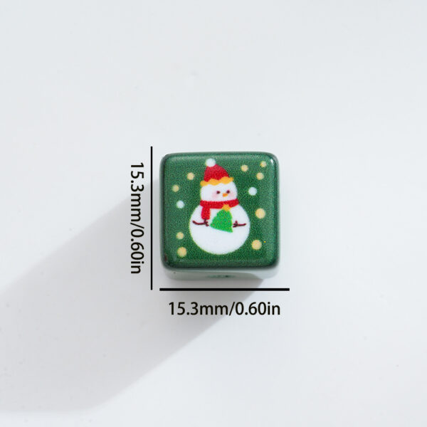 Wholesale 10pcs Christmas Square Beads DIY Mobile Phone Chain Beads