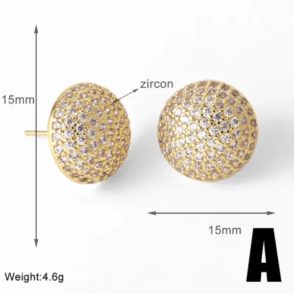 1 Pair Simple Style Commute Heart Shape Inlay Copper Zircon 18K Gold Plated Ear Studs