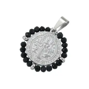 White Gold Color Black Crystal