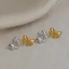Wholesale PVD Coated Real Gold Plated 18K Gold Bow Knot 304 Stainless Steel Vacation Simple Style Waterproof Non Tarnish Ear Studs