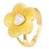 Wholesale Jewelry Casual Streetwear Flower Copper Plating Adjustable Ring Open Rings