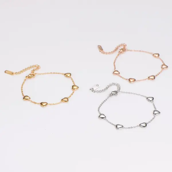 Casual Simple Style Commute Heart Shape 304 Stainless Steel Bracelets In Bulk