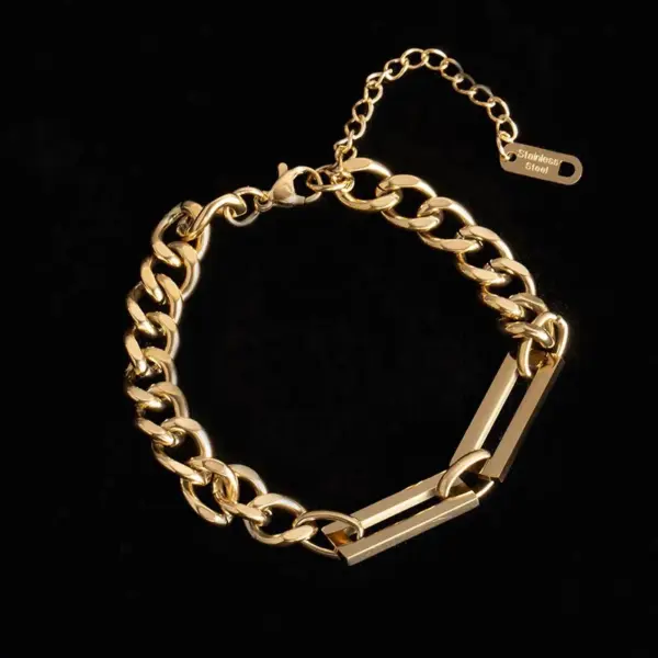 PVD Coated Real Gold Plated Solid Color 304 Stainless Steel Fashion Waterproof Non Tarnish 304 Stainless Steel Bracelets