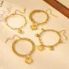 304 Stainless Steel Heart Shape PVD Coated 18K Real Gold Plated Elegant Romantic Waterproof Non Tarnish Plating Gold Bracelets