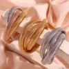 Wholesale 304 Stainless Steel Solid Color PVD Coated Stone-Free 18K Real Gold Plated Basic Simple Style Classic Style Waterproof Non Tarnish Plating Bangle