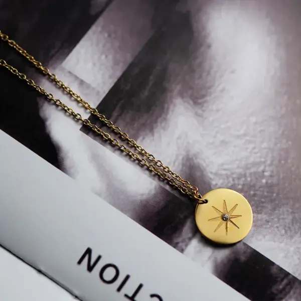 oly-12d6522e9beffab67cda93d9ef9f63bb Wholesale PVD Coated 18K Gold Real Gold Plated Geometric 304 Stainless Steel Simple Style Waterproof Non Tarnish 304 Stainless Steel Necklace