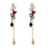 Wholesale 1 Pair Ig Style Poker Enamel Plating Inlay Alloy Metal Artificial Pearls Drop Earrings