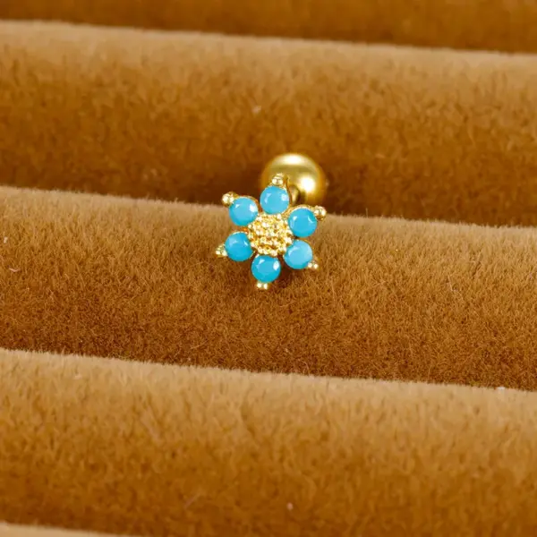 Wholesale 1 Piece Simple Style Geometric Flower Snake Plating Inlay Stainless Steel Rhinestones Earrings